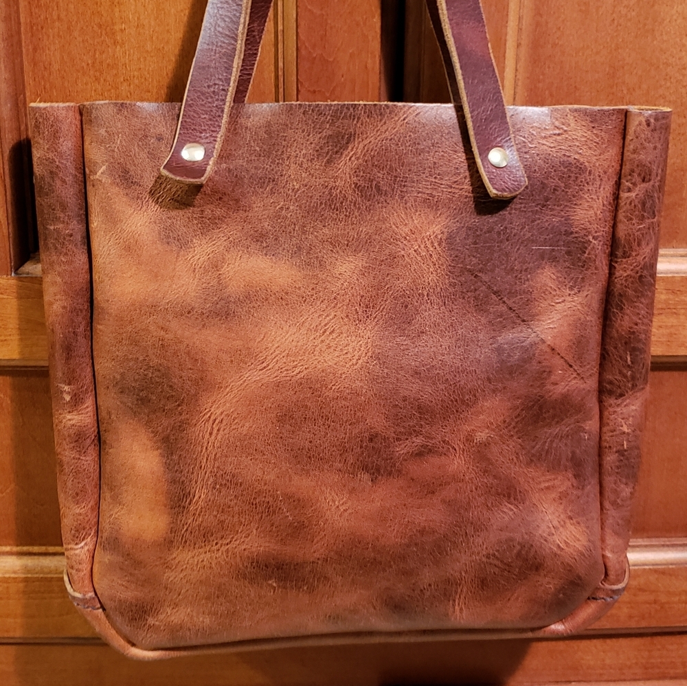 Leather tote Hand made